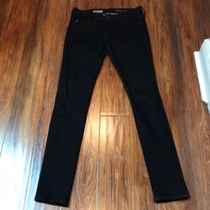 AG The Jegging Super Skinny Black Jeans 26
